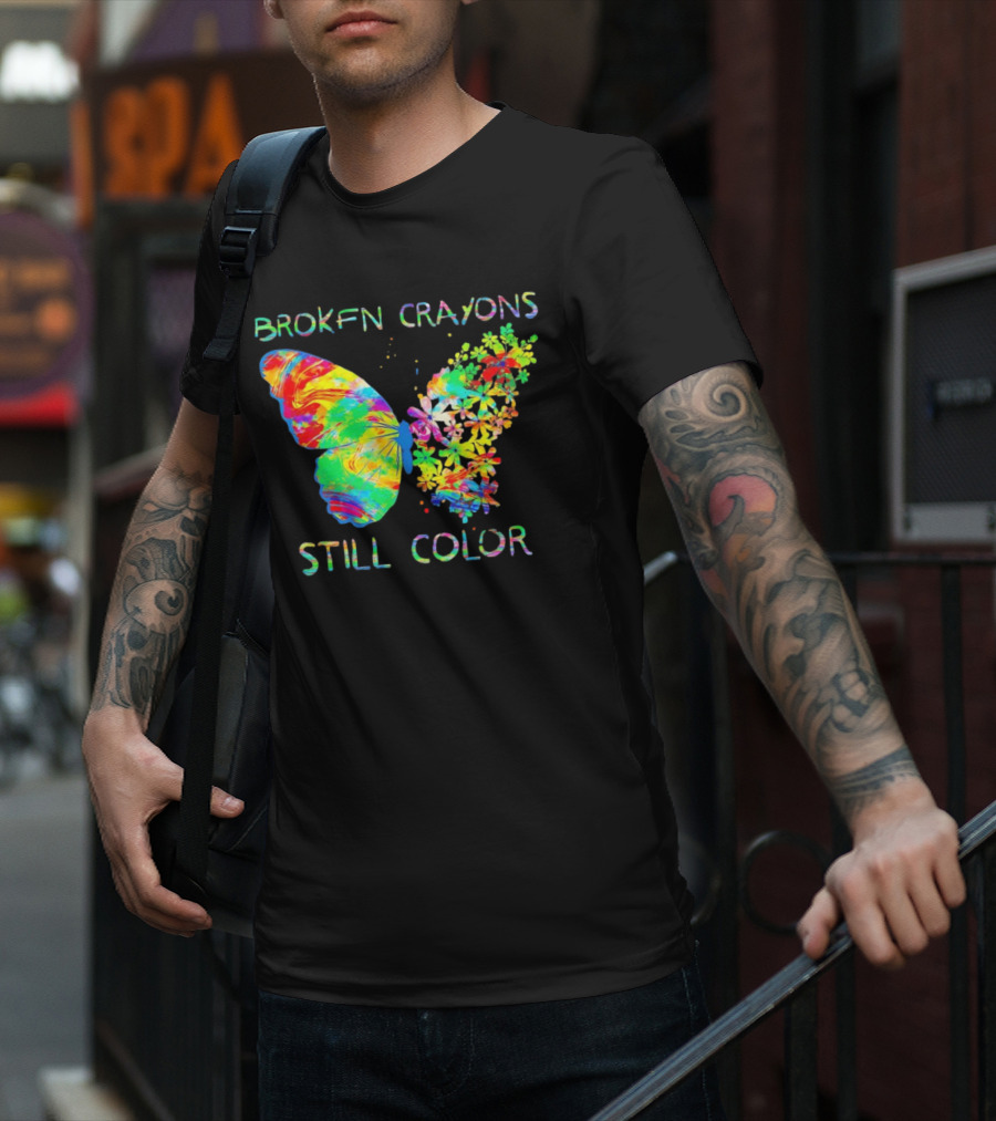 BROKEN CRAYONS STILL COLOR BUTTERFLY T-Shirt