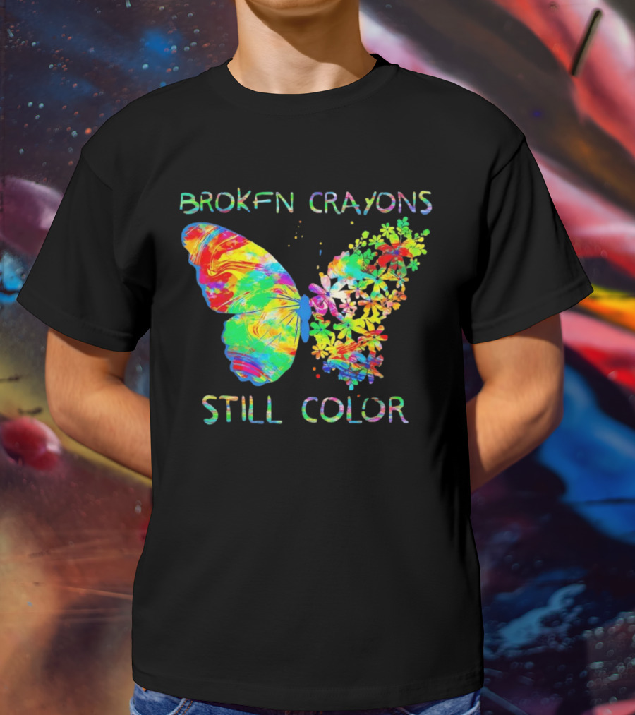 BROKEN CRAYONS STILL COLOR BUTTERFLY T-Shirt