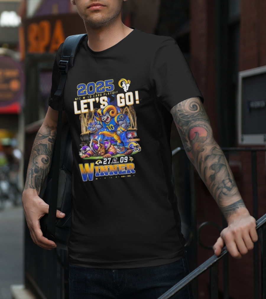 2025 NFC Wild Card Playoff Let’s Go Los Angeles Rams Winner 27-09 T-Shirt