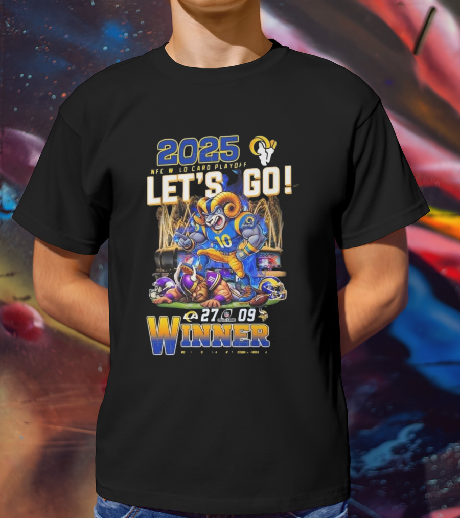 2025 NFC Wild Card Playoff Let’s Go Los Angeles Rams Winner 27-09 T-Shirt