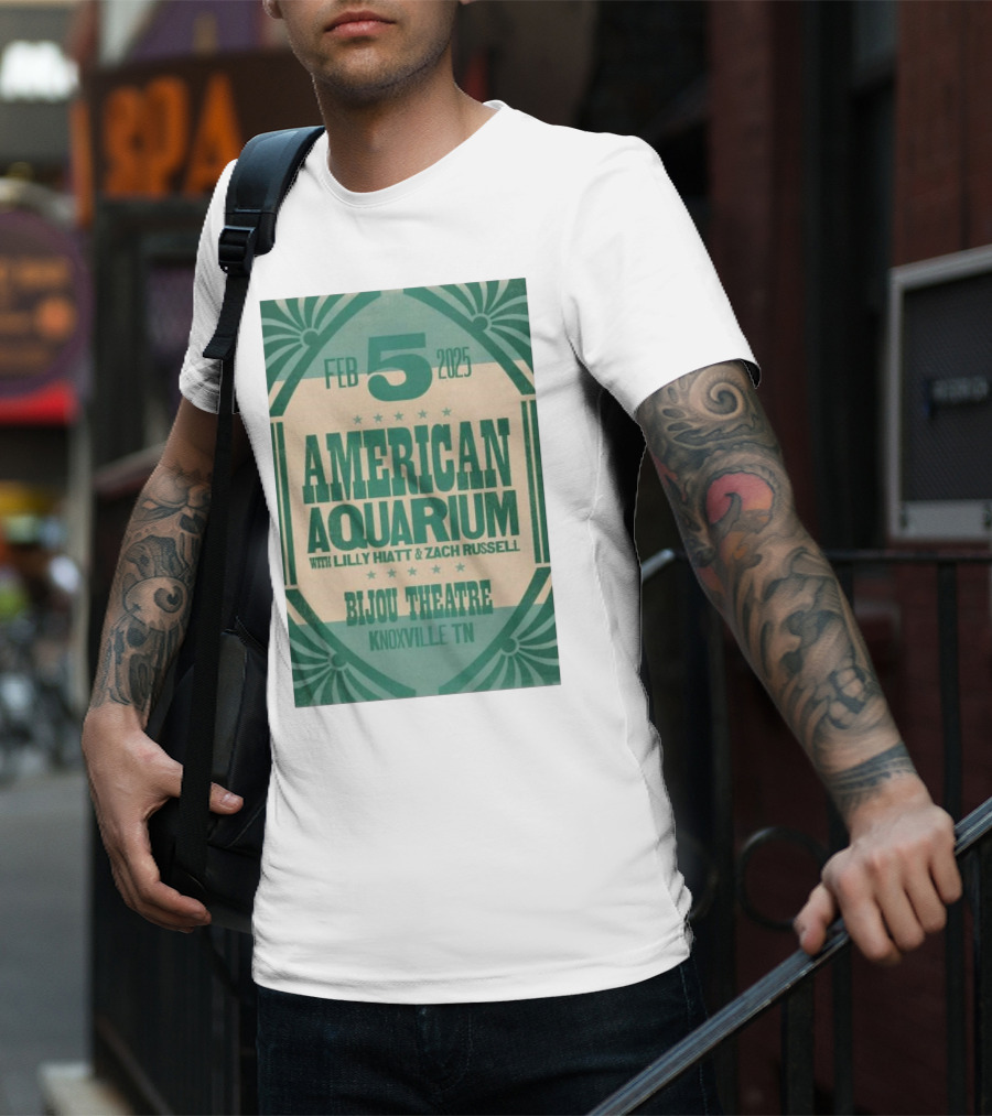 American Aquarium With Lilly Hiatt And Zach Russell Feb 5 2025 Bijou Theatre Knoxville TN T-Shirt