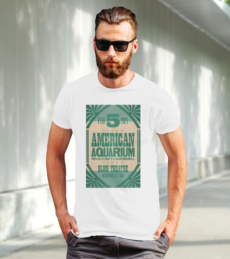 American Aquarium With Lilly Hiatt And Zach Russell Feb 5 2025 Bijou Theatre Knoxville TN T-Shirt