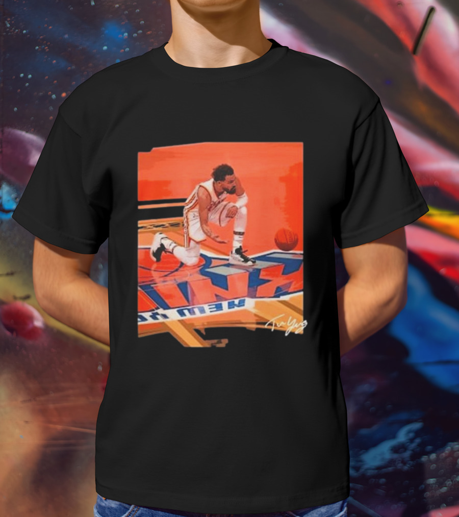 Atlanta Hawks Trae Young Kneeling Basketball New York Signature T-Shirt