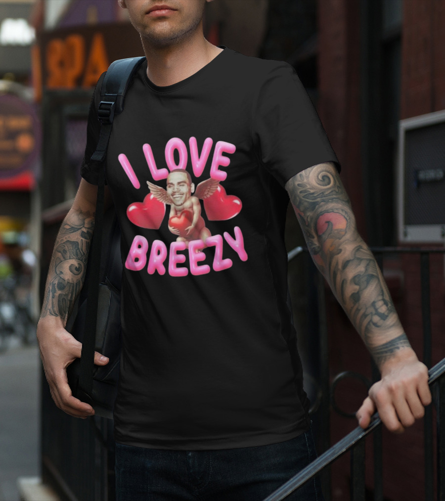 Chris Brown I Love Breezy Cupid Hearts T-Shirt