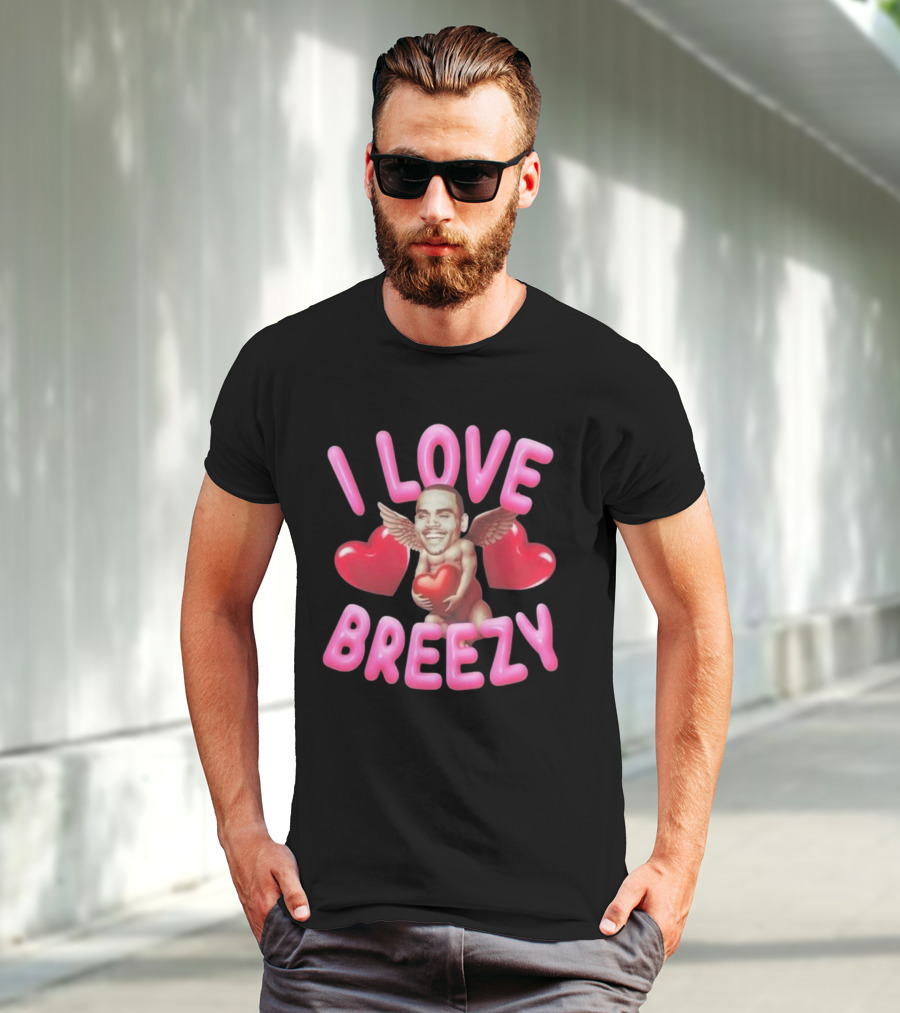 Chris Brown I Love Breezy Cupid Hearts T-Shirt