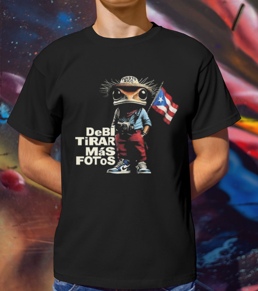 DeBi TiRAR Más FoTOs Puerto Rico Flag Frog Character Shoes T-Shirt