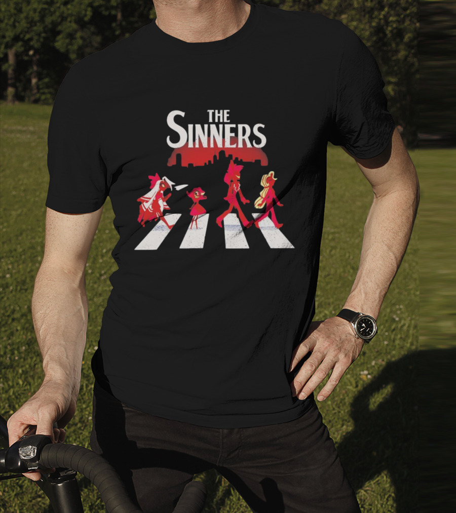 Hazbin Hotel The Sinners Abbey Road Characters Crossing T-Shirt