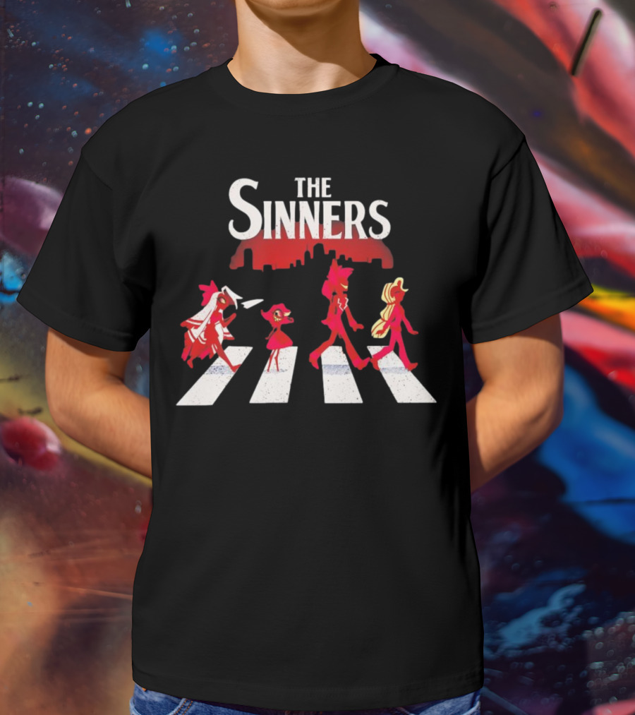 Hazbin Hotel The Sinners Abbey Road Characters Crossing T-Shirt