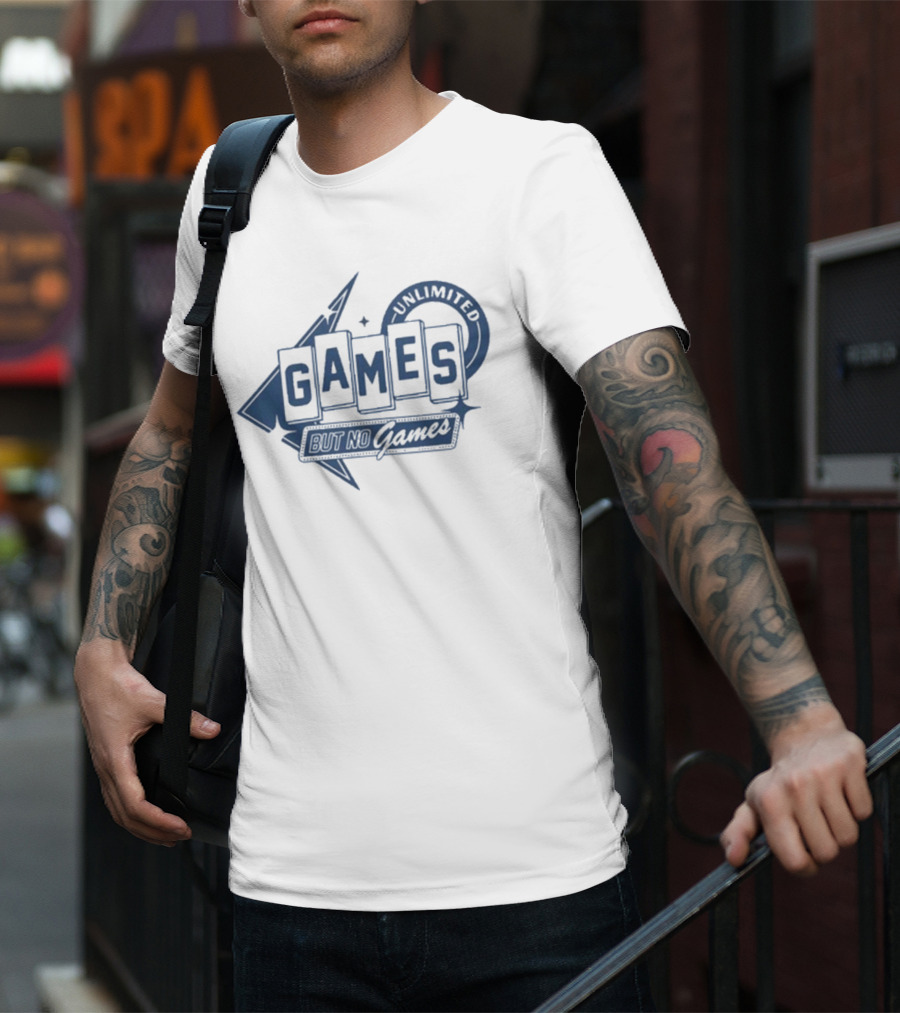 Chuckle Unlimited Games But No Games Ringer T-Shirt