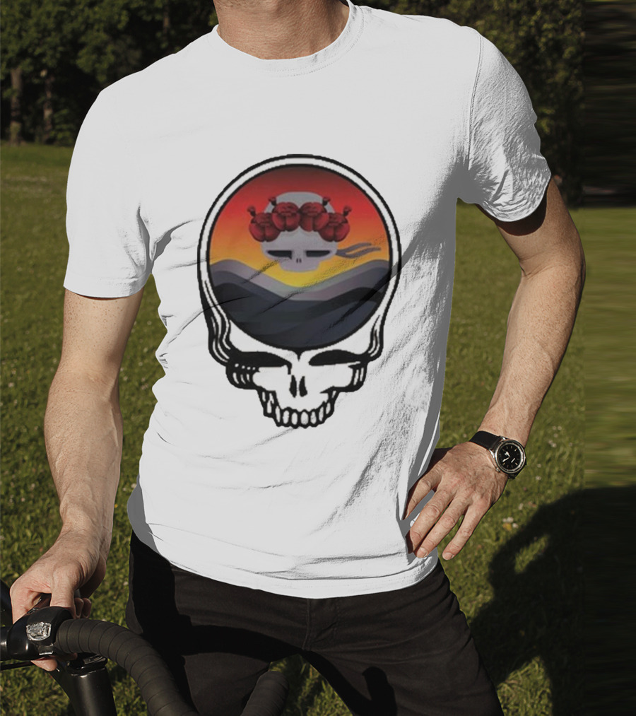 Grateful Dead The Ridge Skull Sunset With Roses T-Shirt