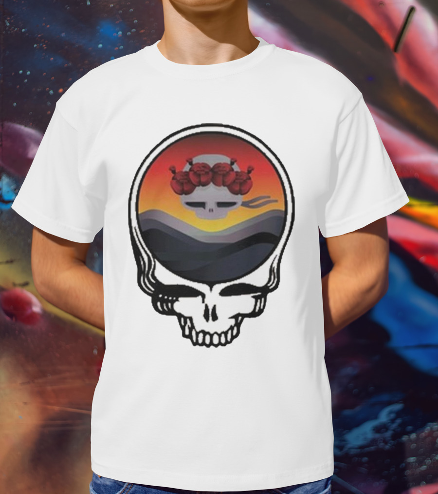 Grateful Dead The Ridge Skull Sunset With Roses T-Shirt