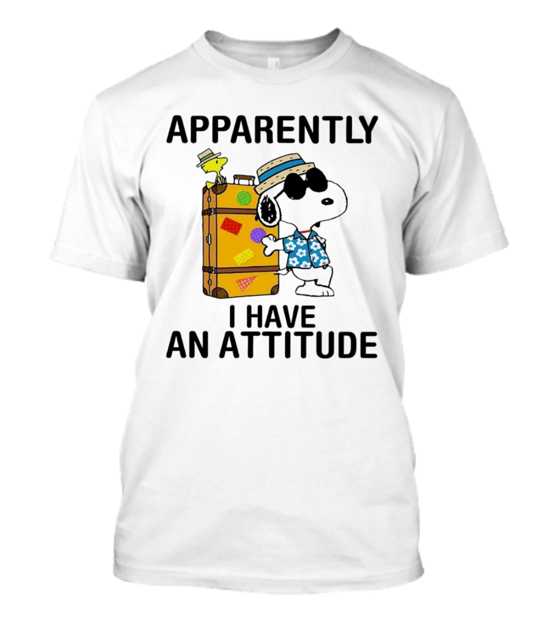 Apparently I Have An Attitude Snoopy With Woodstock And Suitcase T-Shirt