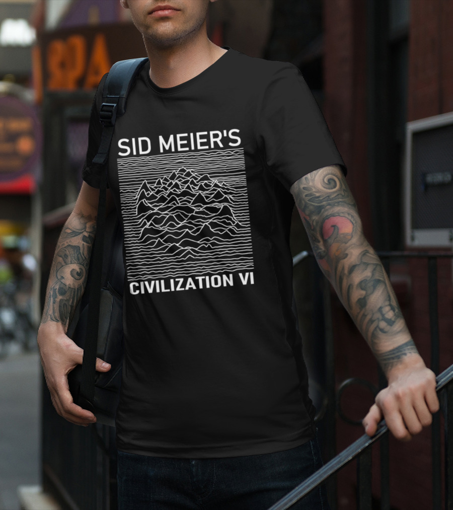 Sid Meier’s Civilization VI Stylized Topographic Waves T-Shirt
