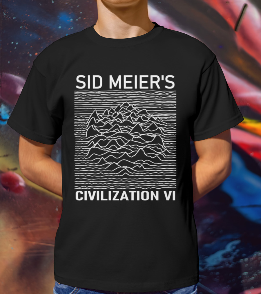 Sid Meier’s Civilization VI Stylized Topographic Waves T-Shirt