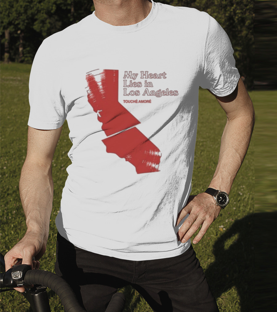 Touché Amoré My Heart Lies In Los Angeles California Map Red T-Shirt