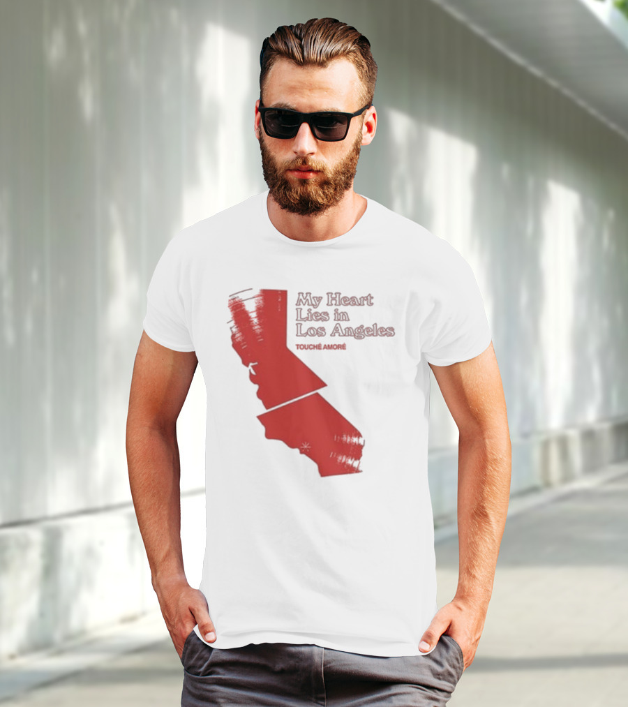 Touché Amoré My Heart Lies In Los Angeles California Map Red T-Shirt