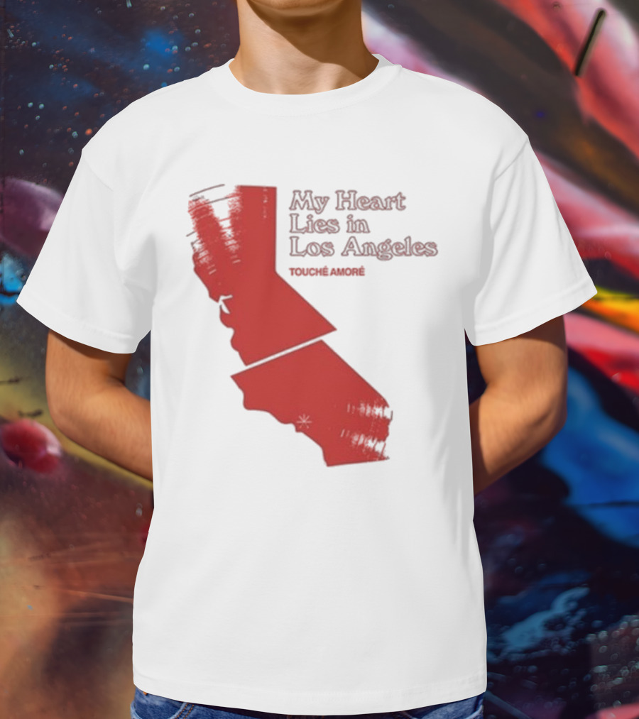 Touché Amoré My Heart Lies In Los Angeles California Map Red T-Shirt