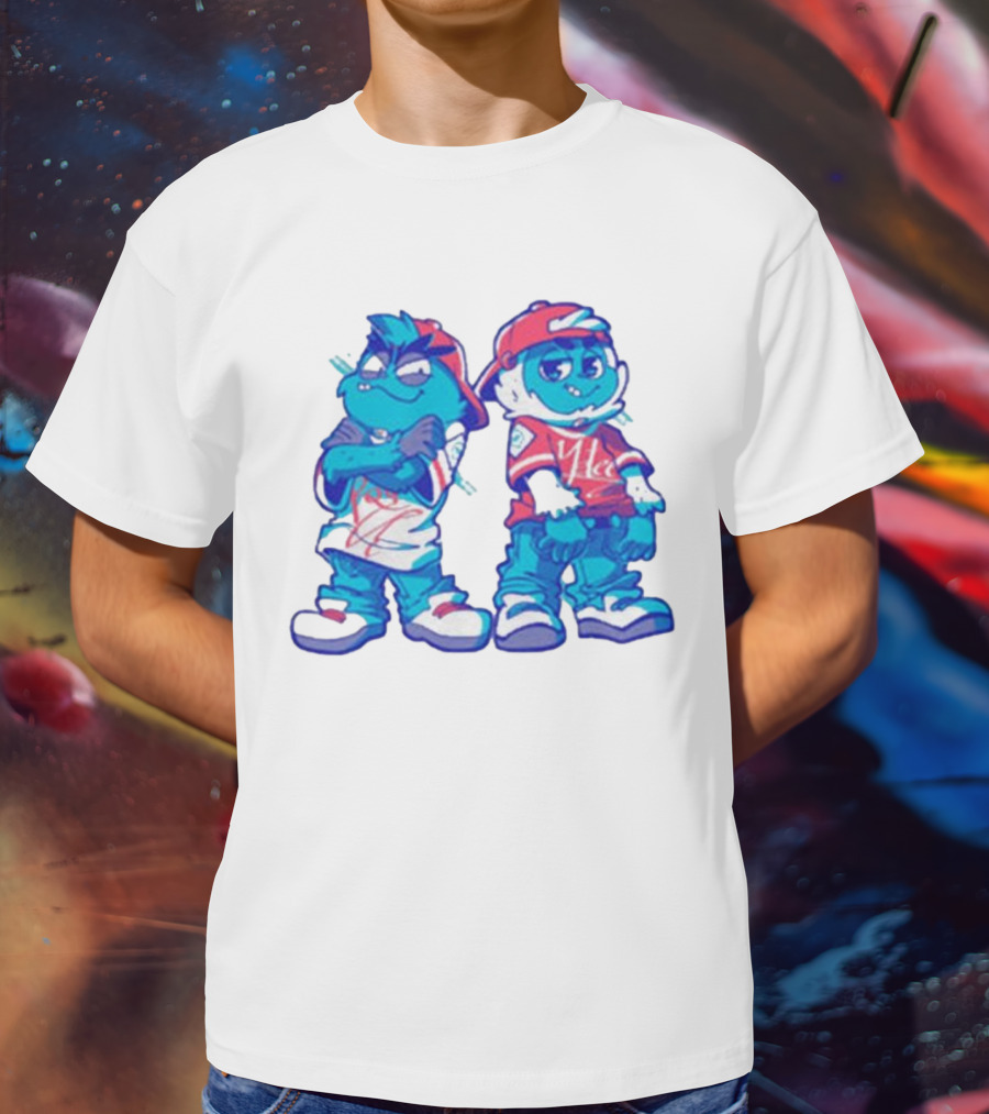 2 Kewl 4 School April Fools 2025 Hip-Hop Cartoon Characters In Red And White Outfits T-Shirt
