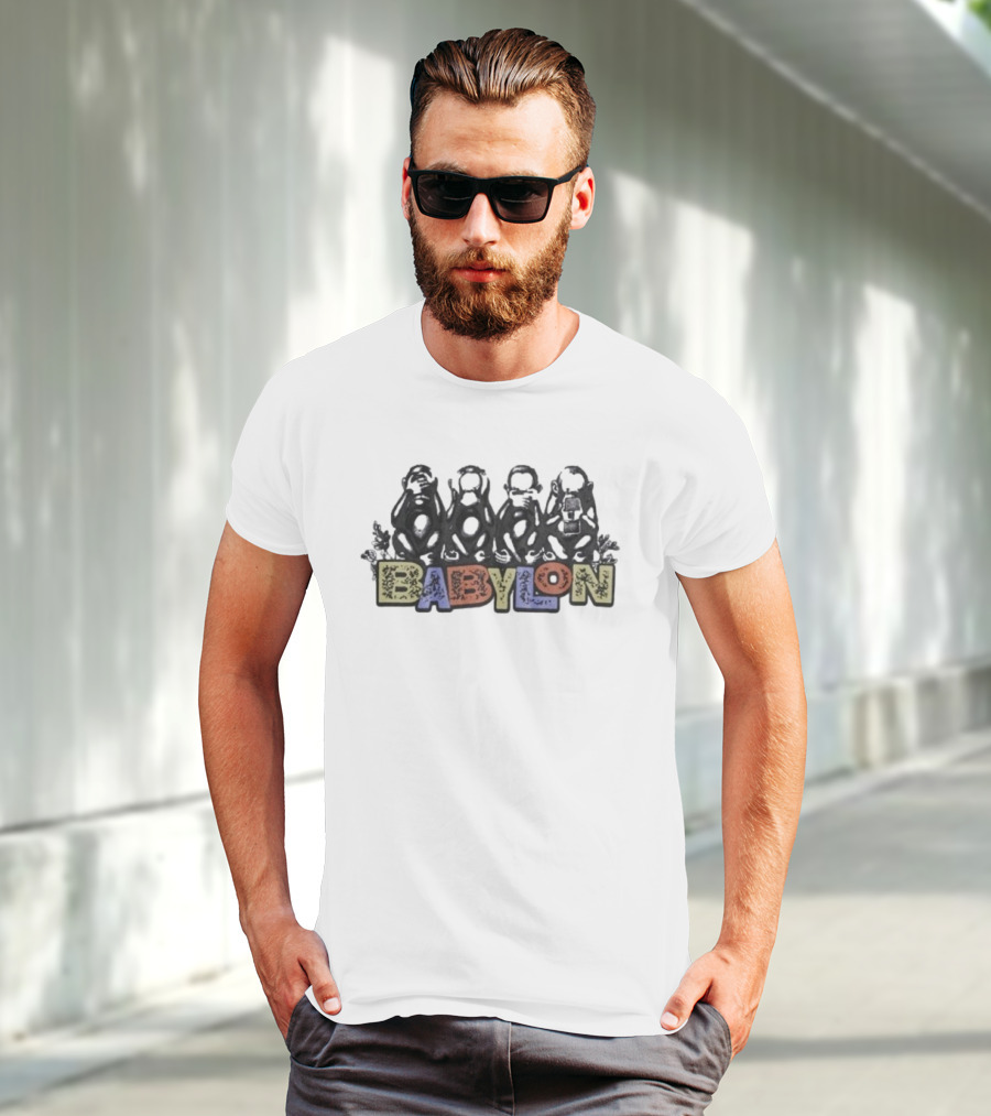 Babylon Monkeys With Engraved Figures And Bold Colors T-Shirt