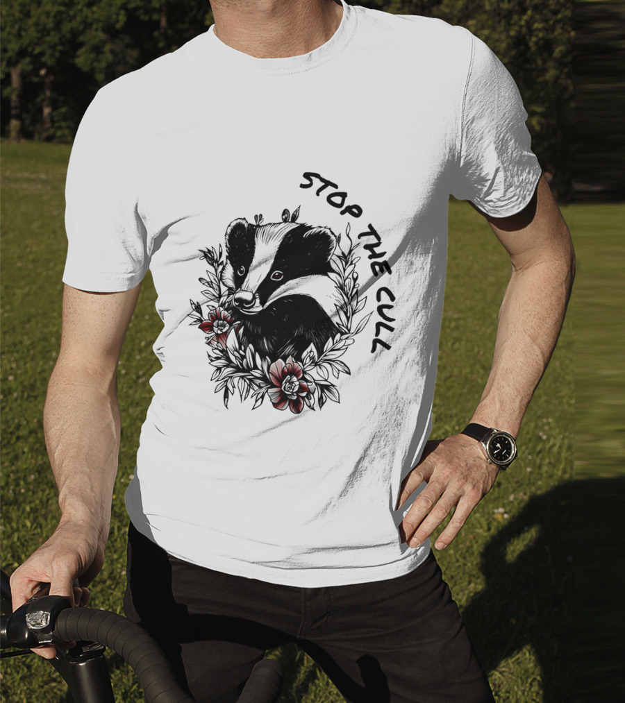 Badger Stop The Cull Floral Design T-Shirt