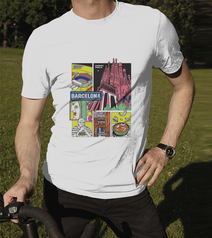 Barcelona Sagrada Familia Camp Nou Museu Picasso Gothic Quarter Paella T-Shirt