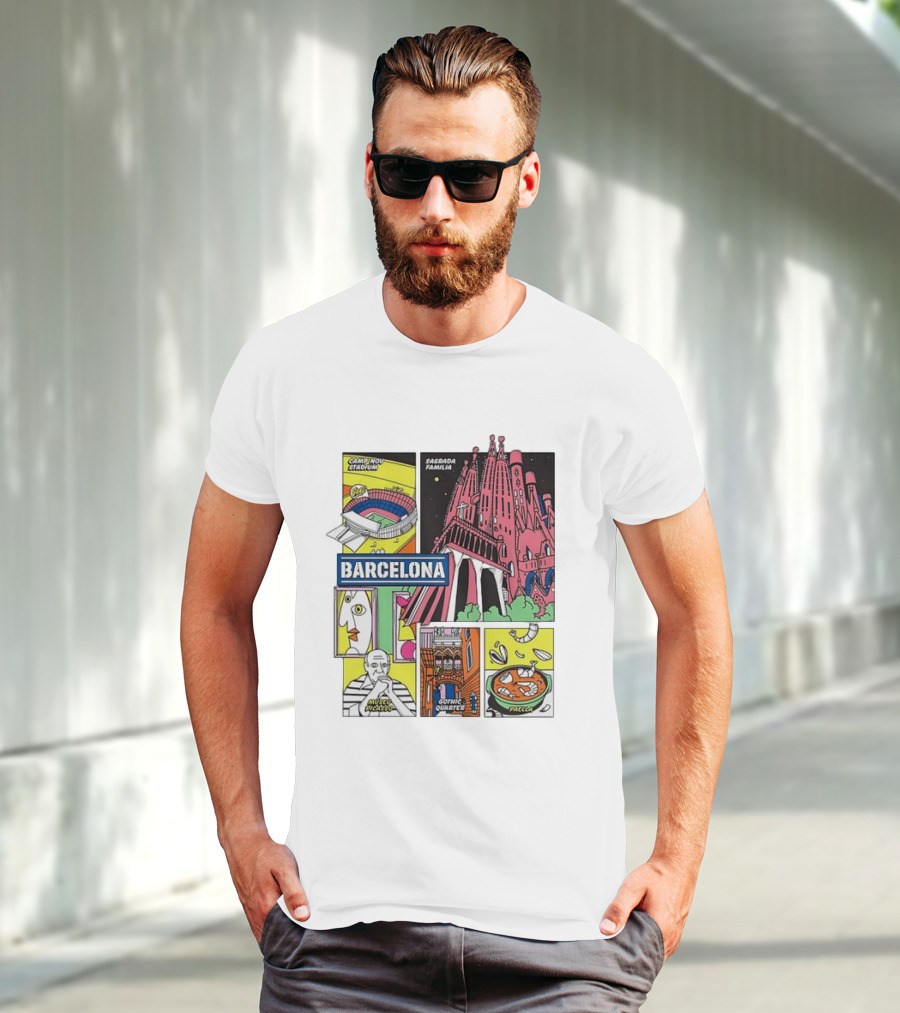 Barcelona Sagrada Familia Camp Nou Museu Picasso Gothic Quarter Paella T-Shirt