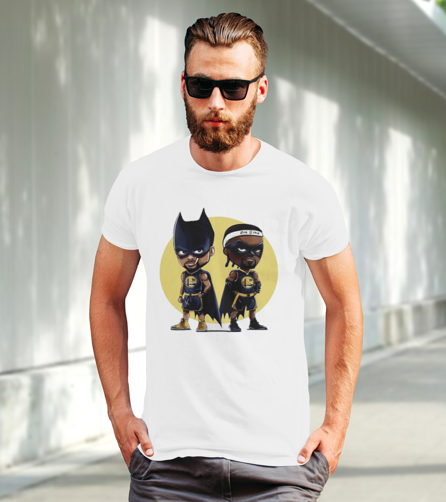 Batman And Robin Chibi Warriors 30 And Headband Duo Big Face T-Shirt