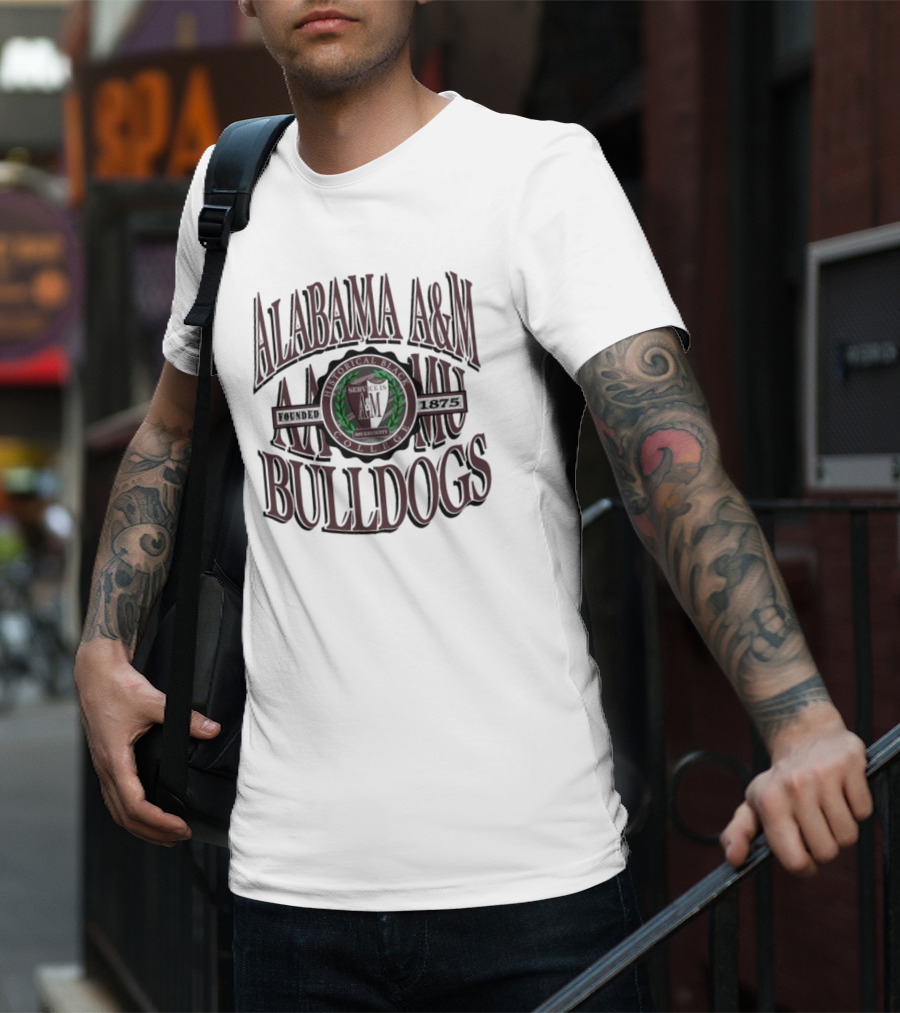 Alabama A&M Bulldogs Founded 1875 Historical Black College Emblem And Crest T-Shirt