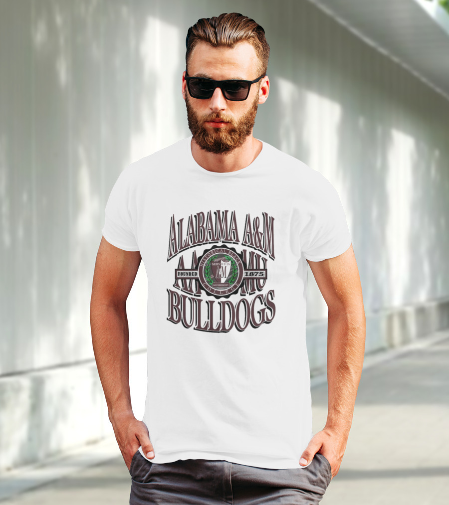 Alabama A&M Bulldogs Founded 1875 Historical Black College Emblem And Crest T-Shirt