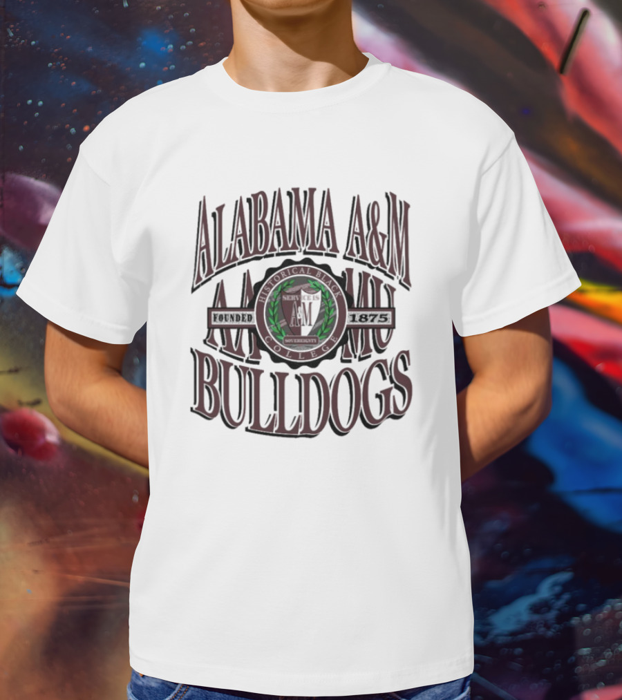 Alabama A&M Bulldogs Founded 1875 Historical Black College Emblem And Crest T-Shirt