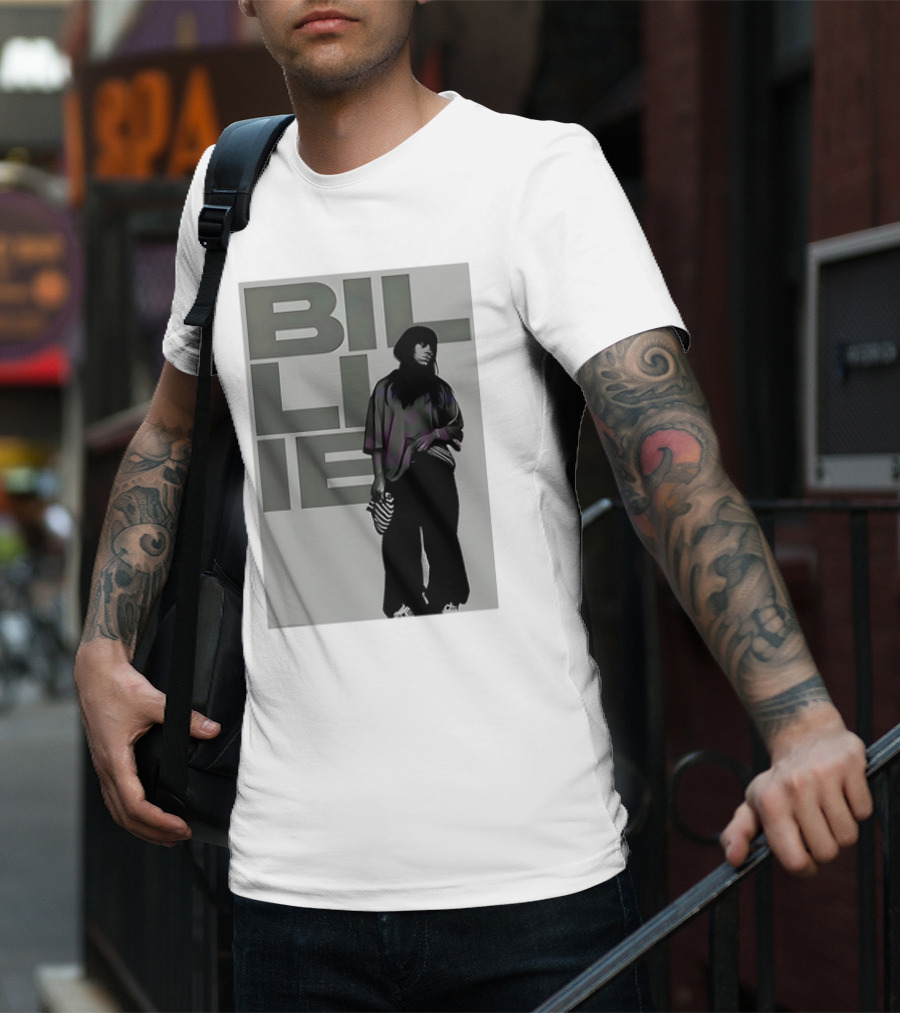 Billie Eilish Striped Bag Monochrome Fashion T-Shirt