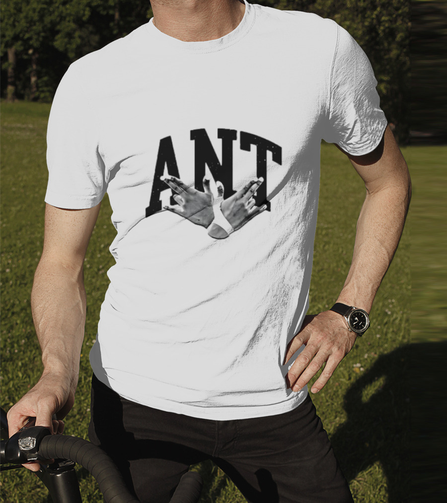 Hands Forming Heart Symbol With Ant Text T-Shirt