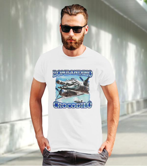Bombandino Crocodilo Airplane Crocodile Head Artwork T-Shirt