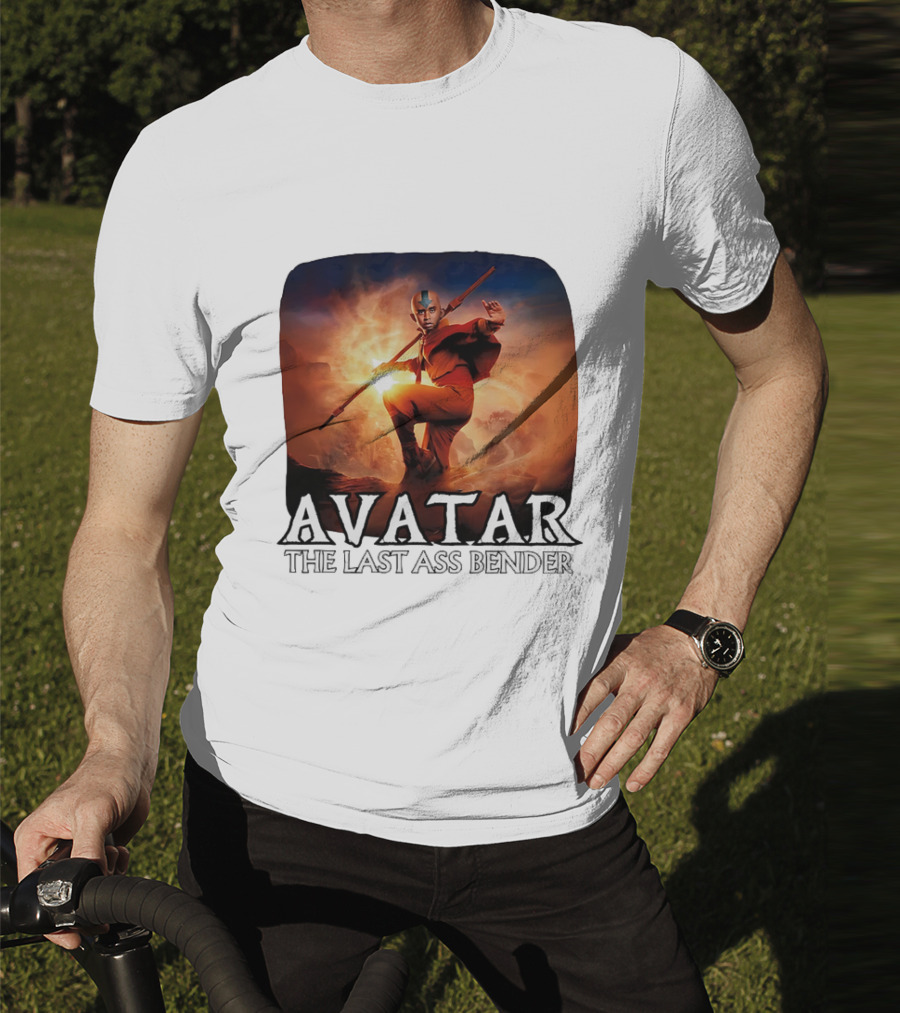 Avatar The Last Ass Bender Aang Parody With Red Outfit And Staff T-Shirt