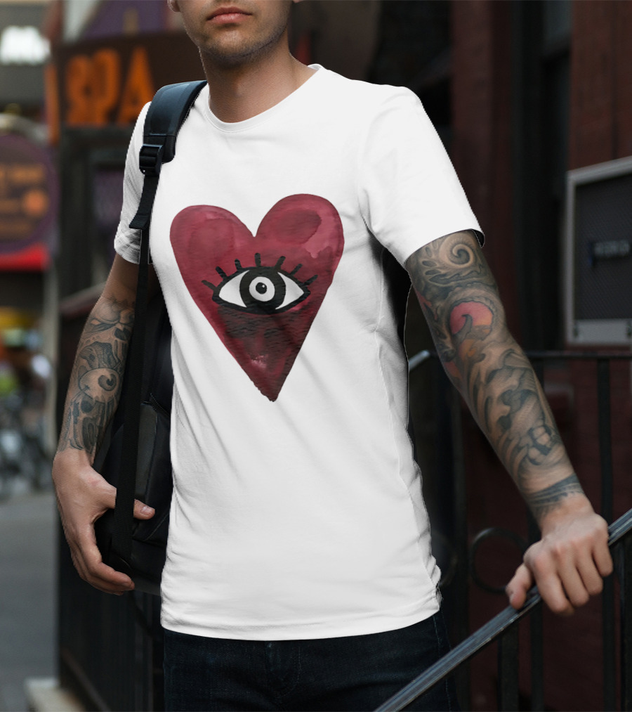 Burgundy Hearts Club Eye Retro T-Shirt