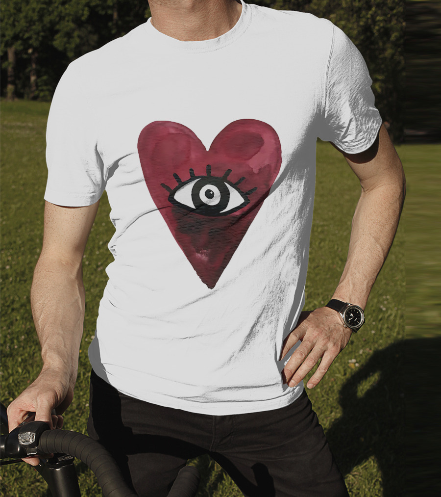 Burgundy Hearts Club Eye Retro T-Shirt
