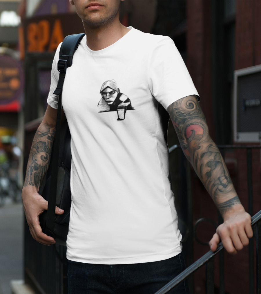 Burial Untrue Album Cover Motif With Cross And Abstract Faces T-Shirt