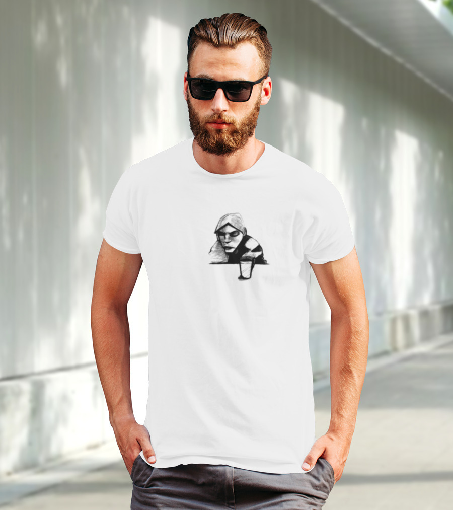 Burial Untrue Album Cover Motif With Cross And Abstract Faces T-Shirt