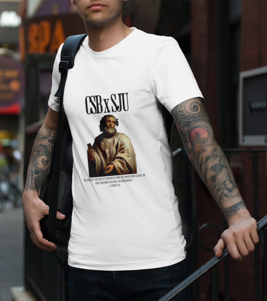 CSB SJU He Called You Out Of Darkness Into His Marvelous Light Saint Peter Painting T-Shirt
