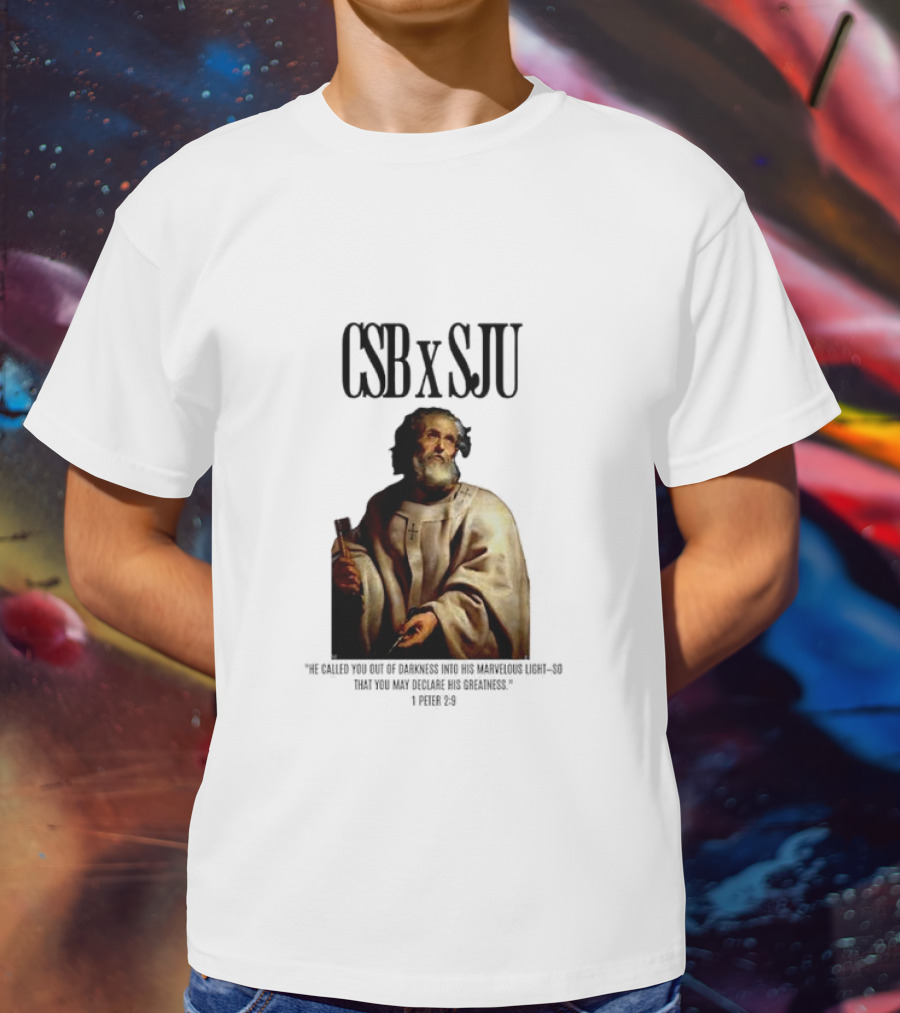 CSB SJU He Called You Out Of Darkness Into His Marvelous Light Saint Peter Painting T-Shirt