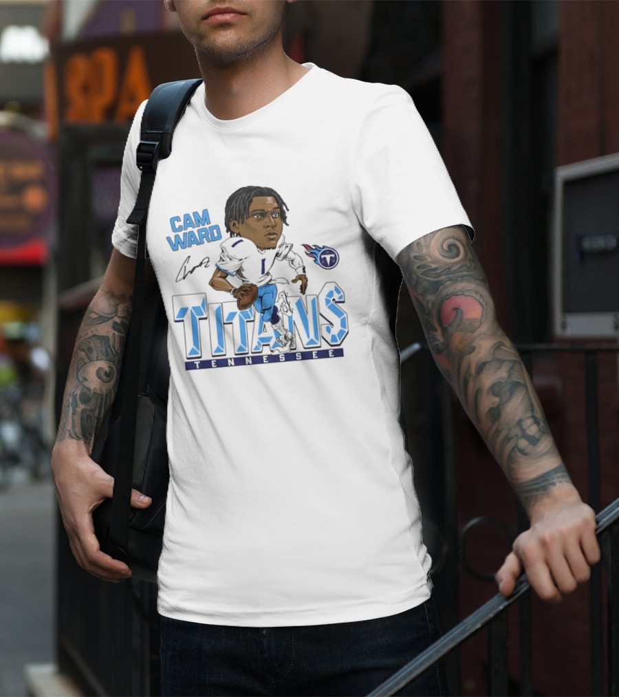 Cam Ward Signature Tennessee Titans Caricature T-Shirt