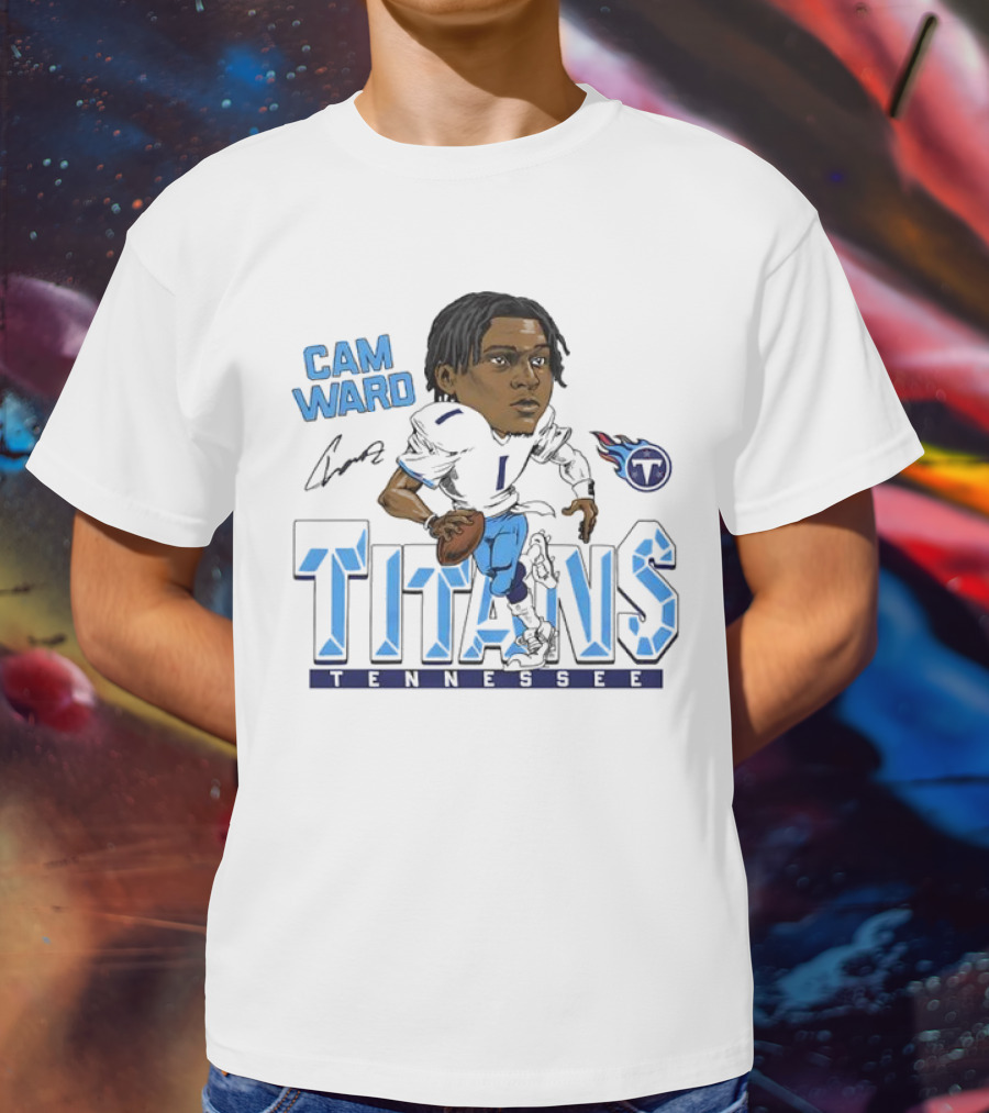 Cam Ward Signature Tennessee Titans Caricature T-Shirt