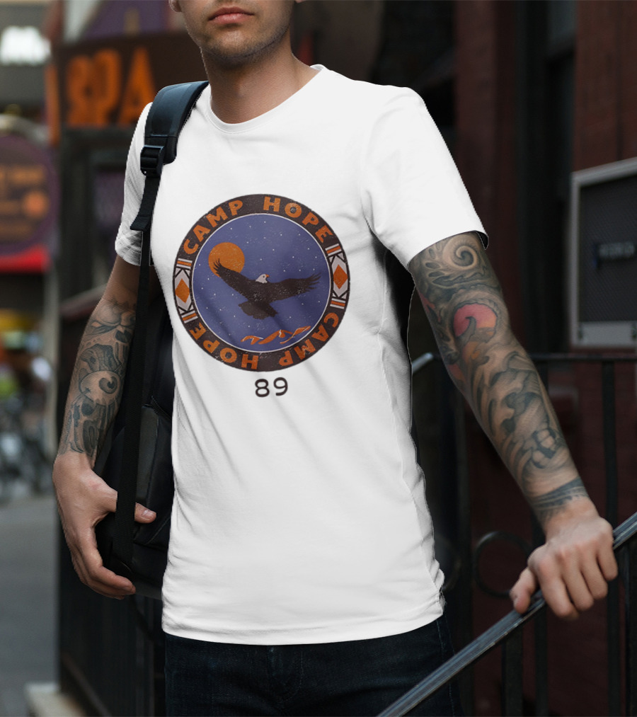 Camp Hope Circle 89 Eagle And Sun Design T-Shirt