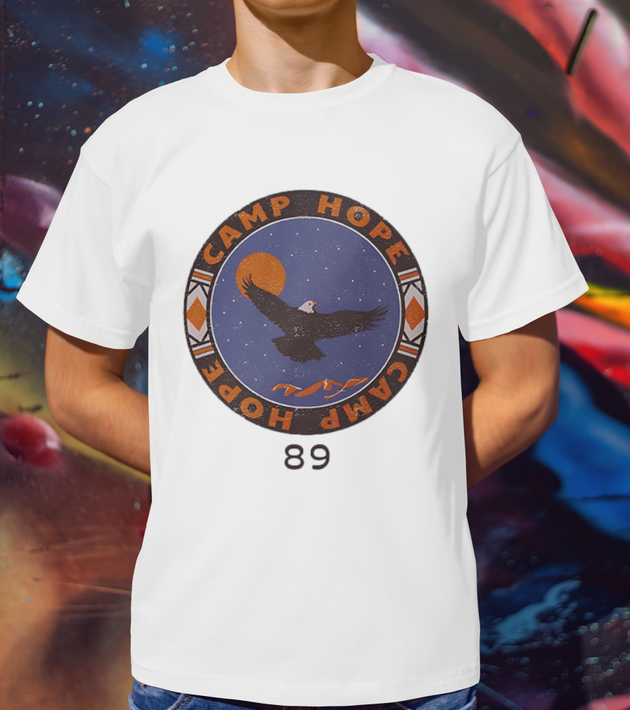 Camp Hope Circle 89 Eagle And Sun Design T-Shirt