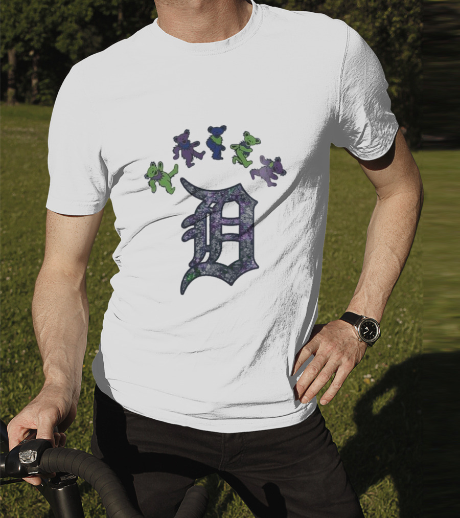 Detroit Tigers Grateful Dead Night 2025 Bears And D Logo T-Shirt