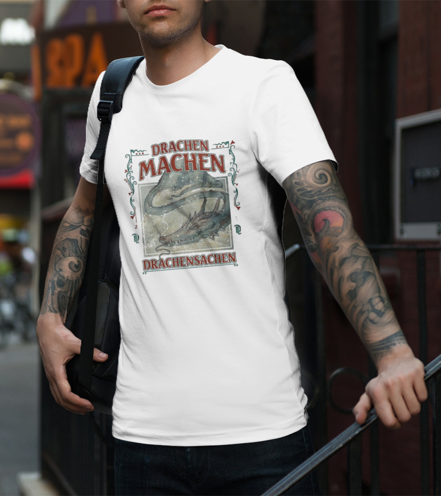 Drachen Machen Drachensachen Dragon Artwork Scene T-Shirt