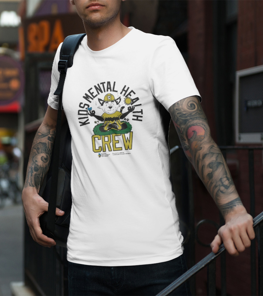 Kids Mental Health Crew Soccer Team Support Mascot Meditation Positive Wellbeing T-Shirt