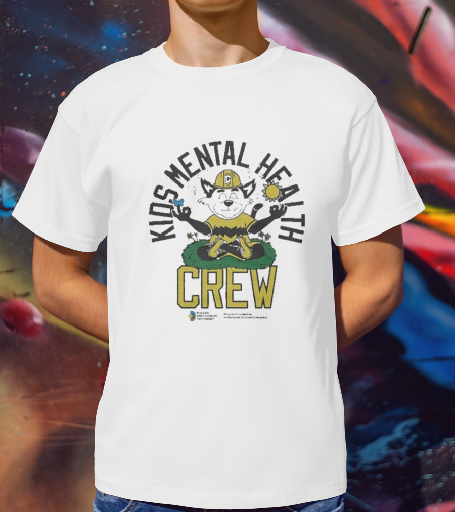 Kids Mental Health Crew Soccer Team Support Mascot Meditation Positive Wellbeing T-Shirt