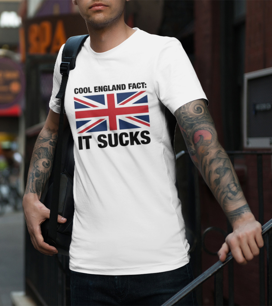 "Union Jack With England Fact It Sucks Statement" T-Shirt