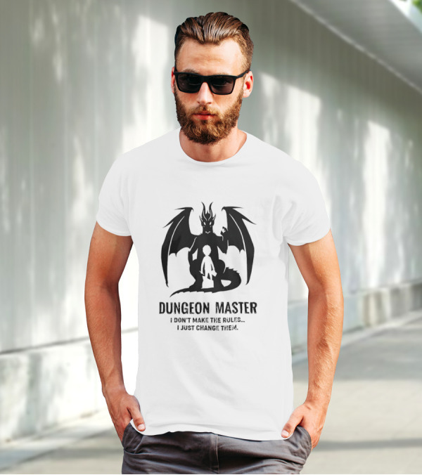 Dungeon Master I Don’t Make The Rules I Just Change Them Dragon Silhouette T-Shirt